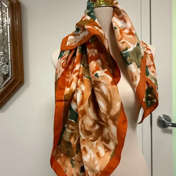 Vintage Art of the Scarf Floral Silk Scarf - Picture 11 of 12